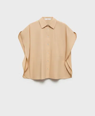 Mango Oversize Button-up Shirt In Neutral