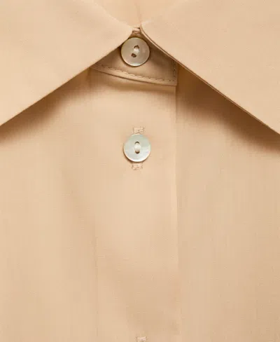 Mango Oversize Button-up Shirt In Neutral