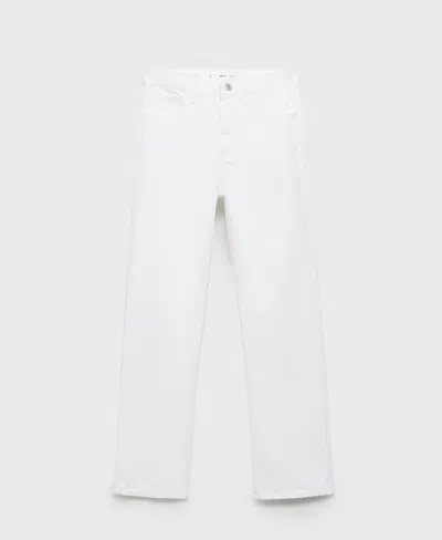 Mango Women's Matilda Medium-rise Straight-fit Jeans In White