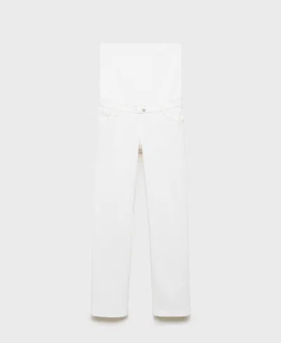 Mango Maternity Straight Jeans White In White