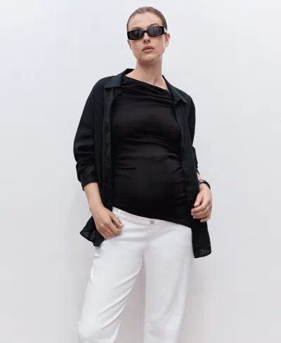 Mango Maternity Straight Jeans White In White