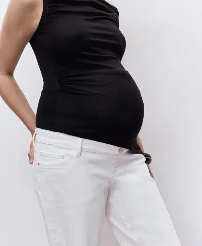 Mango Maternity Straight Jeans White In White