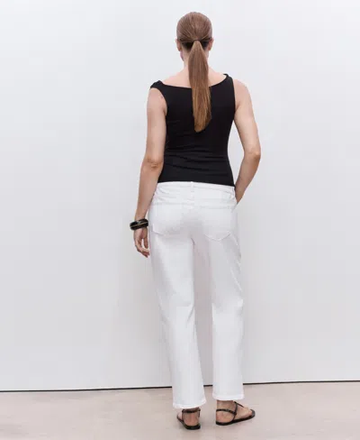 Mango Maternity Straight Jeans White In White