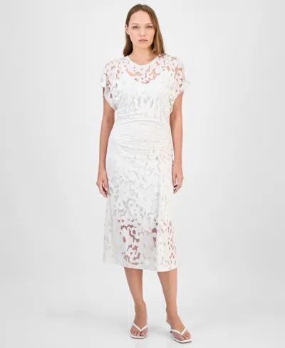 Hugo Boss Women's Floral Lace Midi Dress In White