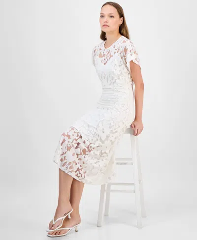 Hugo Boss Women's Floral Lace Midi Dress In White
