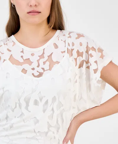 Hugo Boss Women's Floral Lace Midi Dress In White