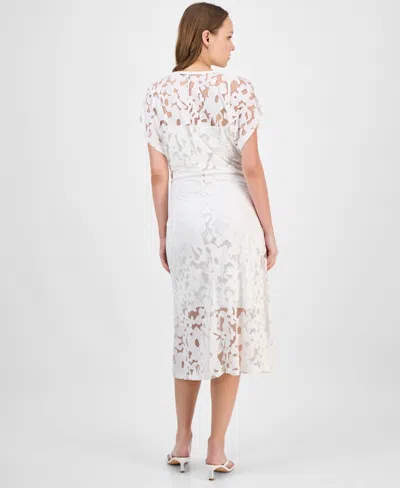 Hugo Boss Women's Floral Lace Midi Dress In White