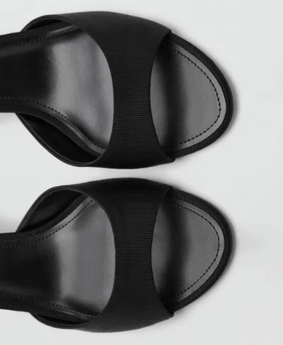 Mango Kitten-heel Sandals With Strap Black In Black