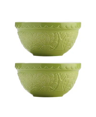 Mason Cash In The Forest Hedgehog Mixing Bowl, Set Of 2 In Green