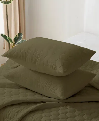 St. James Home Mini Honeycomb Down Alternative Blanket Set, Twin In Green