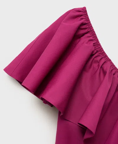 Mango Asymmetrical Dress With Cut-out Fuchsia In Pink