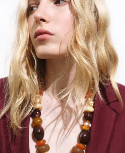 Mango Linen Suit Blazer With Frayed Ends Wine In Burgundy