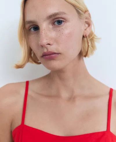 Mango Midi Dress With Bow At Back Red In Red