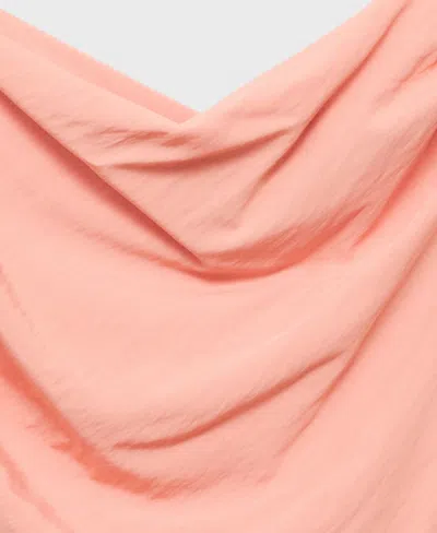 Mango Draped Asymmetric Blouse Pink In Pink