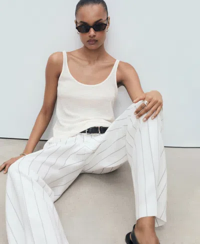 Mango Women's Strappy Linen Top In Neutral