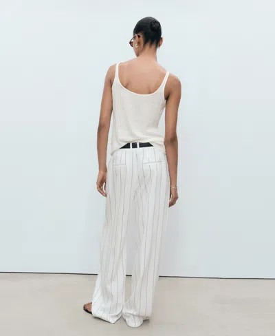 Mango Women's Strappy Linen Top In Neutral