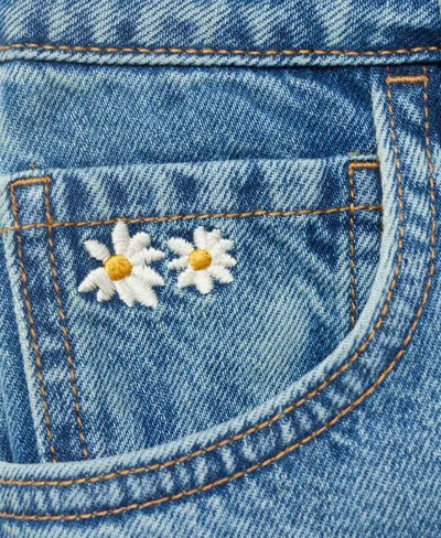 Mango Women's Floral Embroidered Denim Bermuda Shorts In Blue