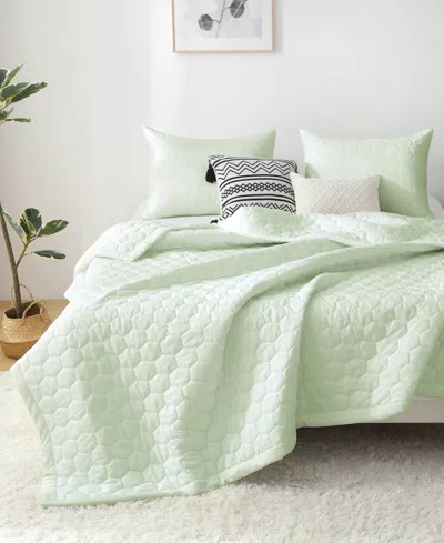 St. James Home Mini Honeycomb Down Alternative Blanket Set, Full/queen In Green