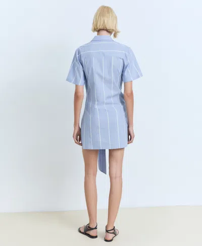 Mango Women's Striped Knot Shirt Dress In Blue