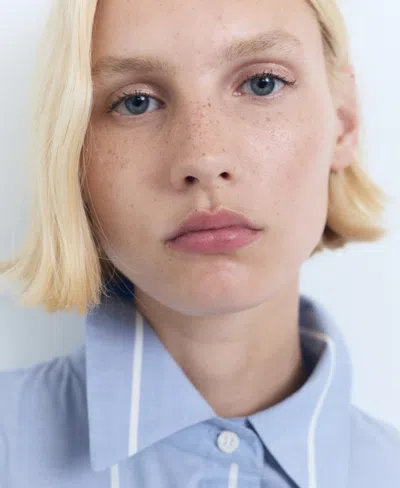 Mango Women's Striped Knot Shirt Dress In Blue