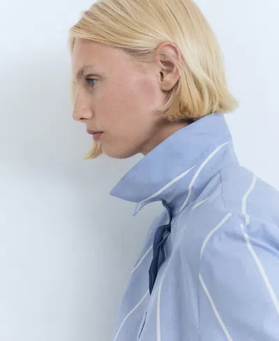 Mango Women's Striped Knot Shirt Dress In Blue