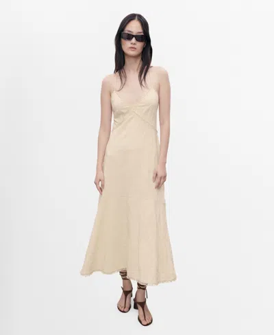 Mango Lace Camisole Dress Pastel Green In Neutral