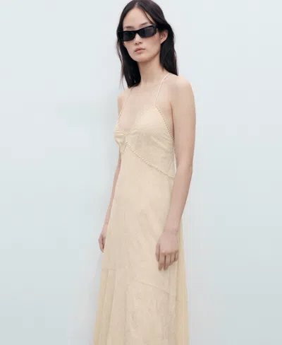 Mango Lace Camisole Dress Pastel Green In Neutral