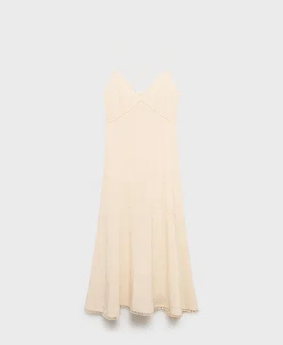 Mango Lace Camisole Dress Pastel Green In Neutral