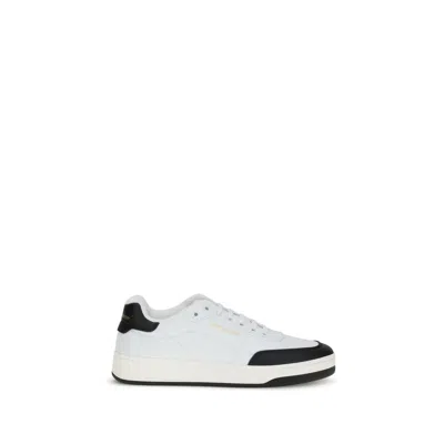 Saint Laurent White And Black Leather Sneakers In Multi