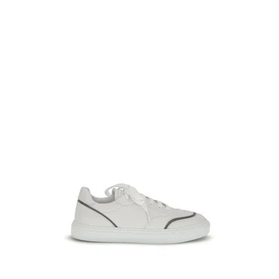 Brunello Cucinelli Leather Sneakers With Shiny Details
