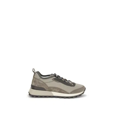 Brunello Cucinelli Streamlined Sneakers With Mesh Panels In Brown