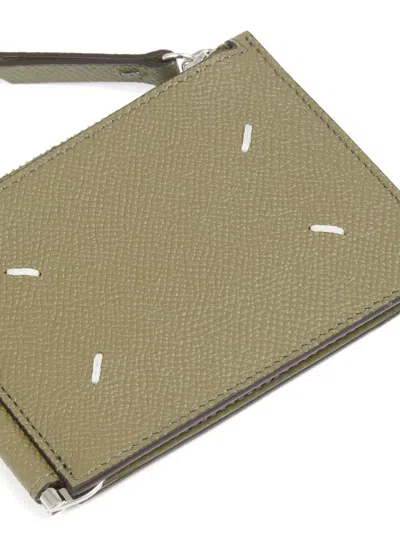 Maison Margiela Khaki Four Stitches Wallet In Green