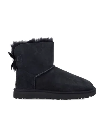 Ugg Mini Boots With Fixed Bow Detail In Black