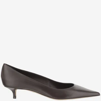 Jimmy Choo Amelia Pointed Toe Kitten Heel Pump In Brown