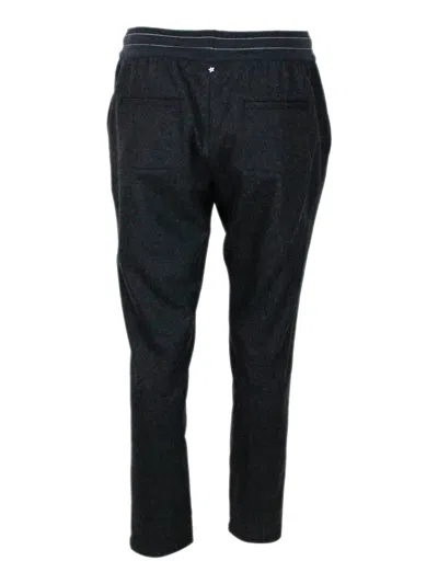 Lorena Antoniazzi Wool Blend Pants In Blue