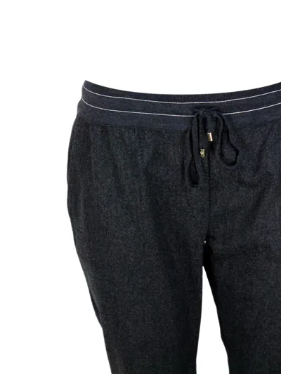 Lorena Antoniazzi Wool Blend Pants In Blue