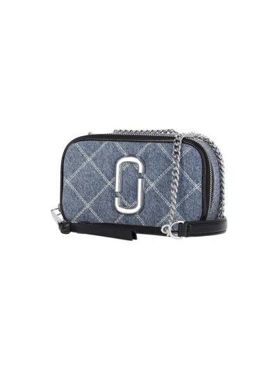 Marc Jacobs Small Crossbody Bag The Snapshot In Quilted Denim In Blue