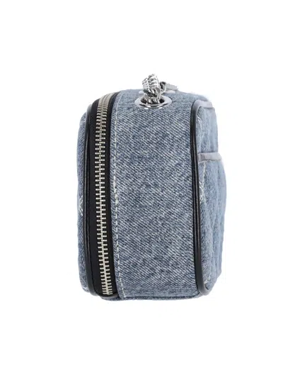 Marc Jacobs Small Crossbody Bag The Snapshot In Quilted Denim In Blue