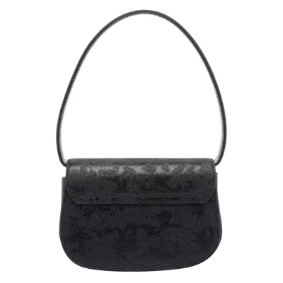 Diesel 1dr-iconic 1dr Bag In Glitter-camo Lurex In Black