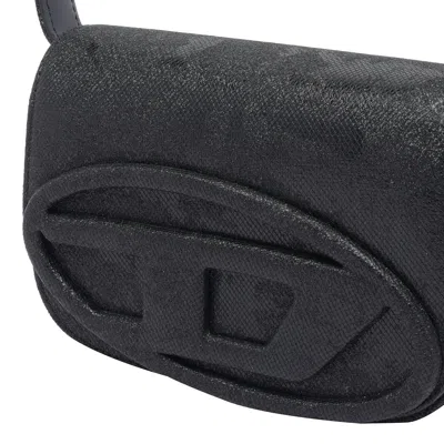 Diesel 1dr-iconic 1dr Bag In Glitter-camo Lurex In Black
