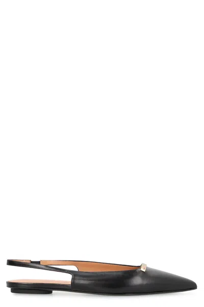 Tod's Leather Flat Ballerinas With Gold-tone Detail In Animal Print