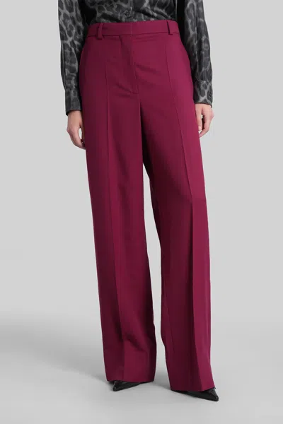 Stella Mccartney Bordeaux Pants With Concealed Closure On The Front In Wool Woman In Burgundy