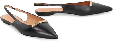 Tod's Leather Flat Ballerinas With Gold-tone Detail In Animal Print