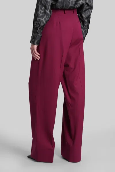 Stella Mccartney Bordeaux Pants With Concealed Closure On The Front In Wool Woman In Burgundy