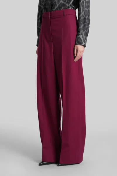 Stella Mccartney Bordeaux Pants With Concealed Closure On The Front In Wool Woman In Burgundy