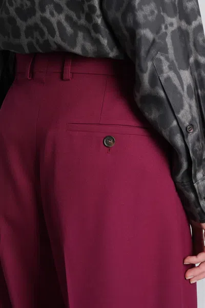 Stella Mccartney Bordeaux Pants With Concealed Closure On The Front In Wool Woman In Burgundy