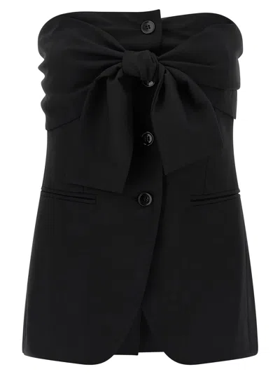 Max Mara Womens Black Veruska Strapless Wool Corset Top In Black