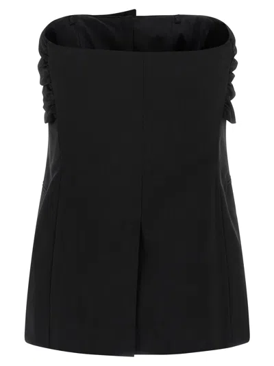 Max Mara Womens Black Veruska Strapless Wool Corset Top In Black