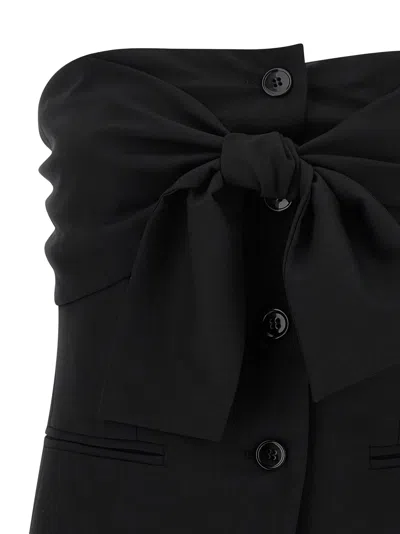 Max Mara Womens Black Veruska Strapless Wool Corset Top In Black