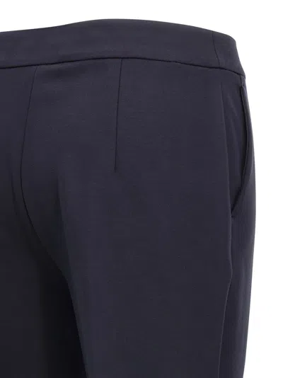 Max Mara Stretched Pleat Trousers In Blue
